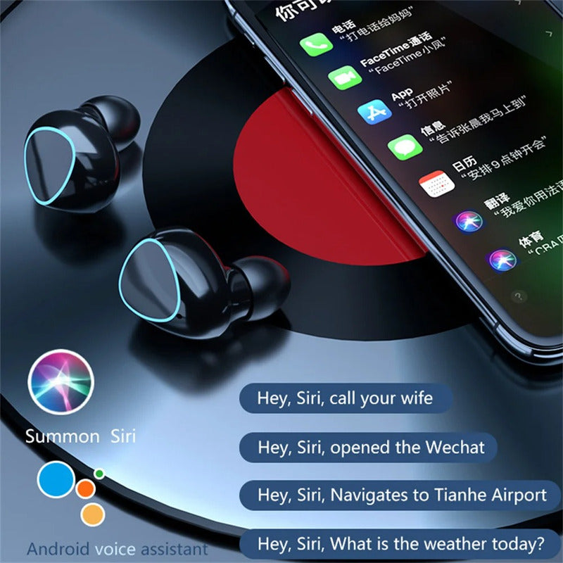 Audífonos Inalámbricos Bluetooth Indicador Carga V5.3 Negro
