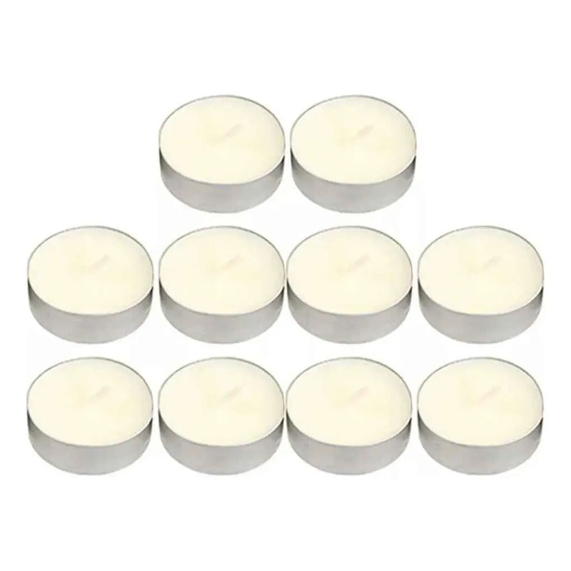 Pack Velas Tealight Blancas Decorativas Hogar Oficina 50/150 Blanco Lisa Sin Aroma 50