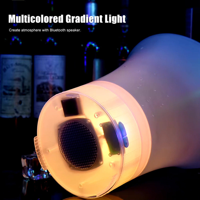 Pack X2 Hielera Con Parlante Luces Led Bluetooth Recargable Opaco Transparente