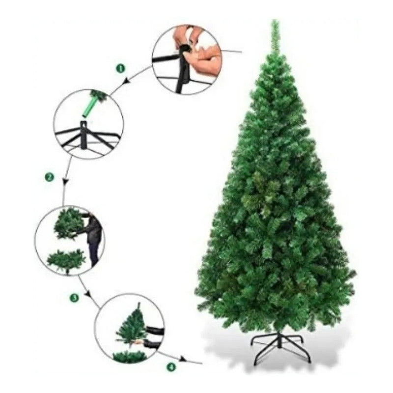 Árbol Navidad Con Base + 6 Luces Led Multicolor, Fria,calida
