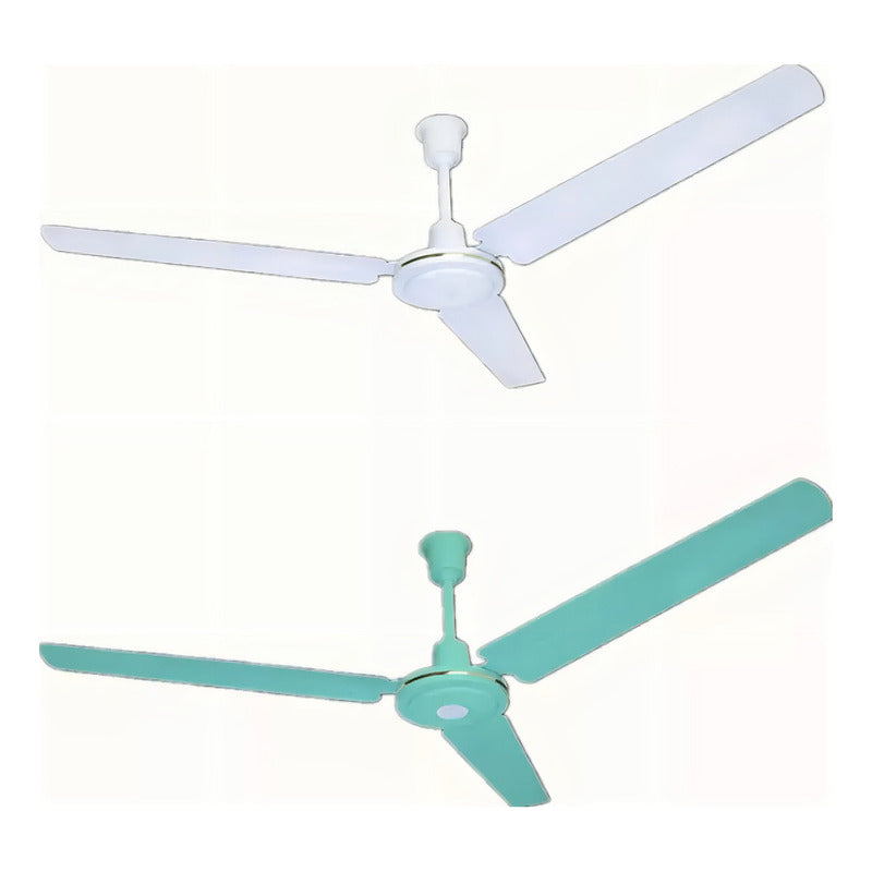 Pack X3 Ventiladores De Techo Metal 3 Aspas 142 Cm Color De La Estructura Blanco Color De Las Aspas Blanco Frecuencia 50 Material De Las Aspas Metalico 1.42 M Aluminio