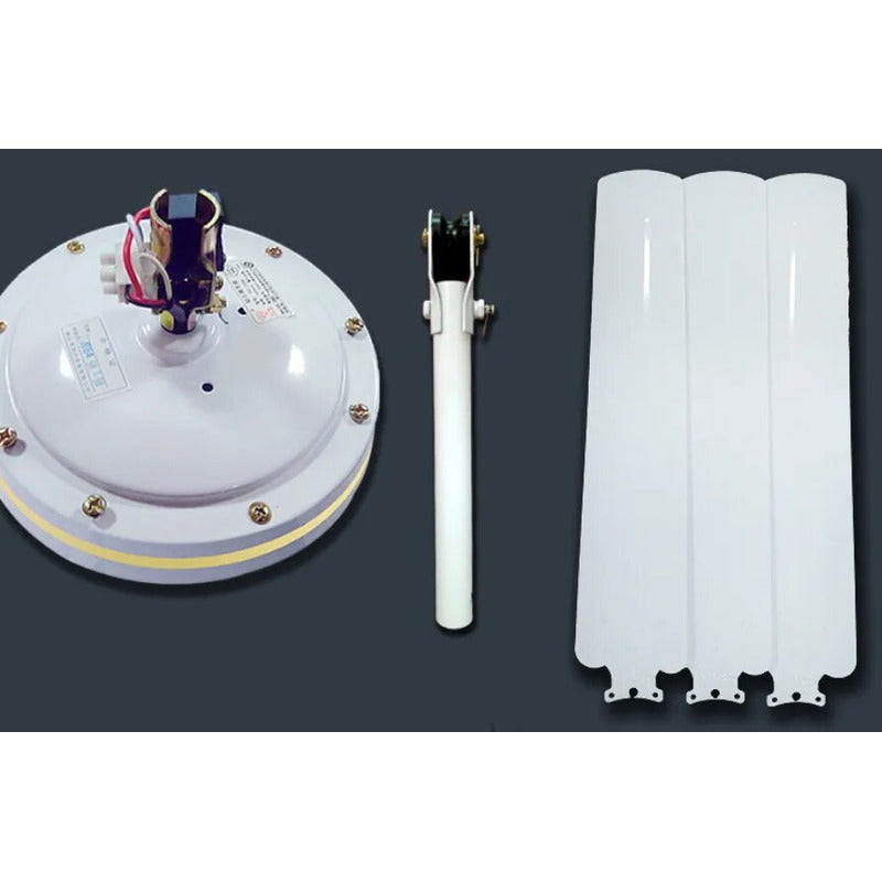 Ventilador De Techo 56 Pulgadas Metal 3 Aspas 5 Tiempos 75w 1.422 M 50hz Blanco Blanca Metálica 3