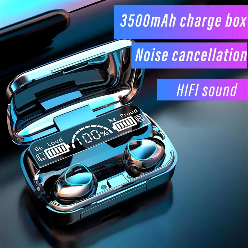 Audífonos Inalámbricos Bluetooth Indicador Carga V5.3 Negro
