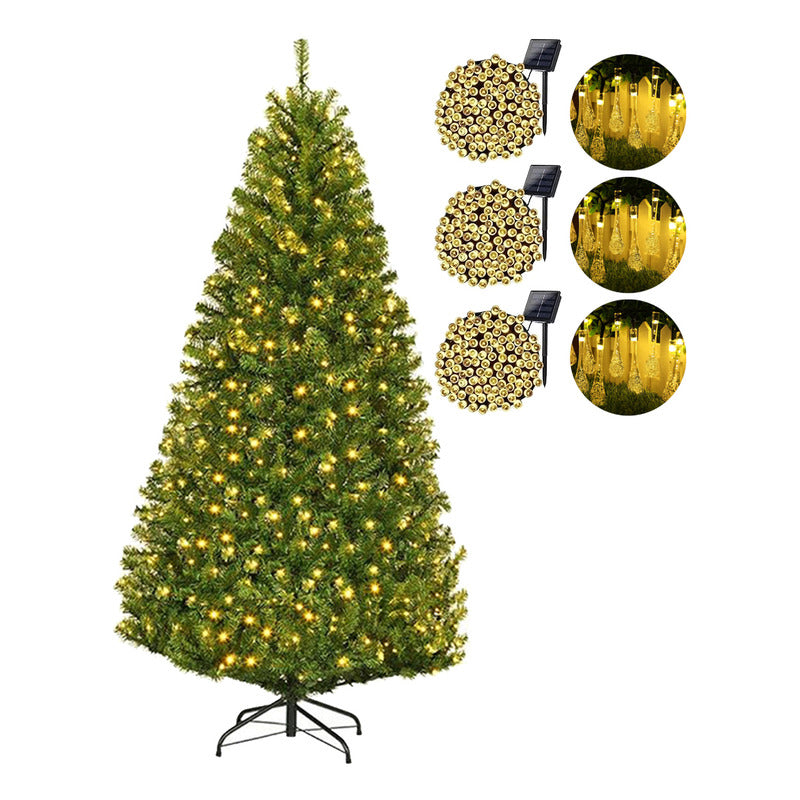 Arbol De Navidad Con Base + 6 Luces Solares Modelos Variados