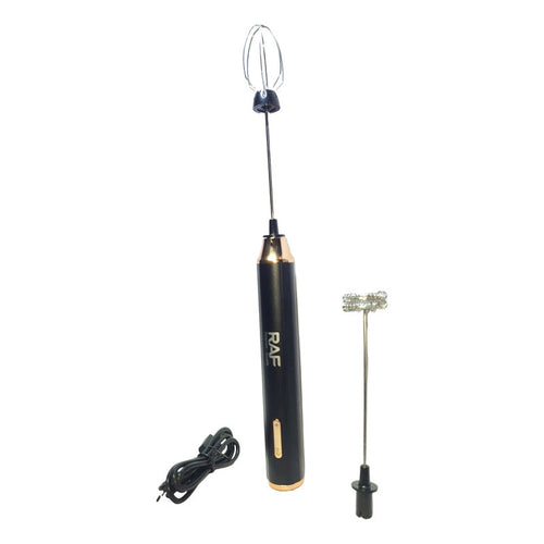 Batidora Electrica Espumador Recargable Raf 10w 2 En 1 Negro
