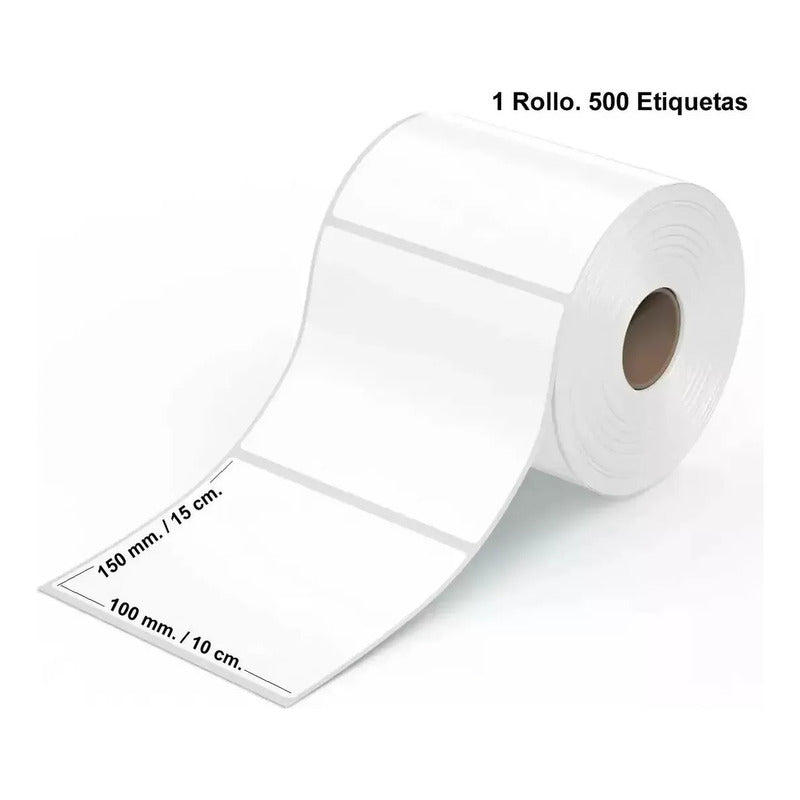 Pack X3 Etiquetas Térmicas Autoadhesivas Rollo 100x150mm Blanco Liso