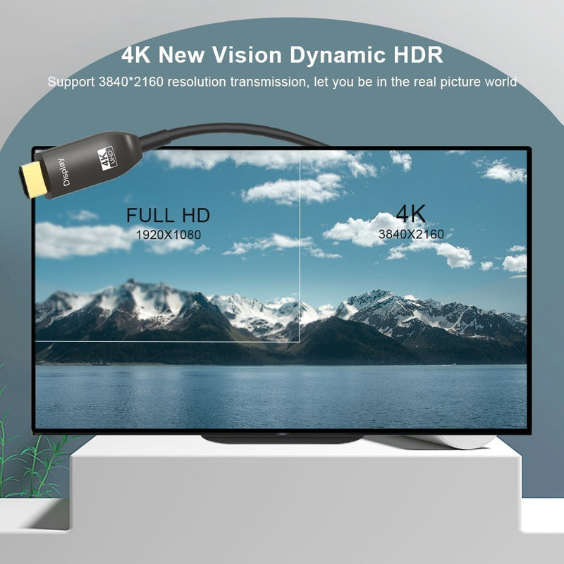 Cable 15 Mts Hdmi 4k Alta Velocidad Conector Bañado En Oro