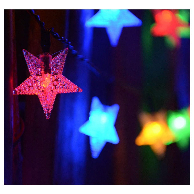 Estrellas Luces Led Solar Navidad Guirnalda Cinta Lineal