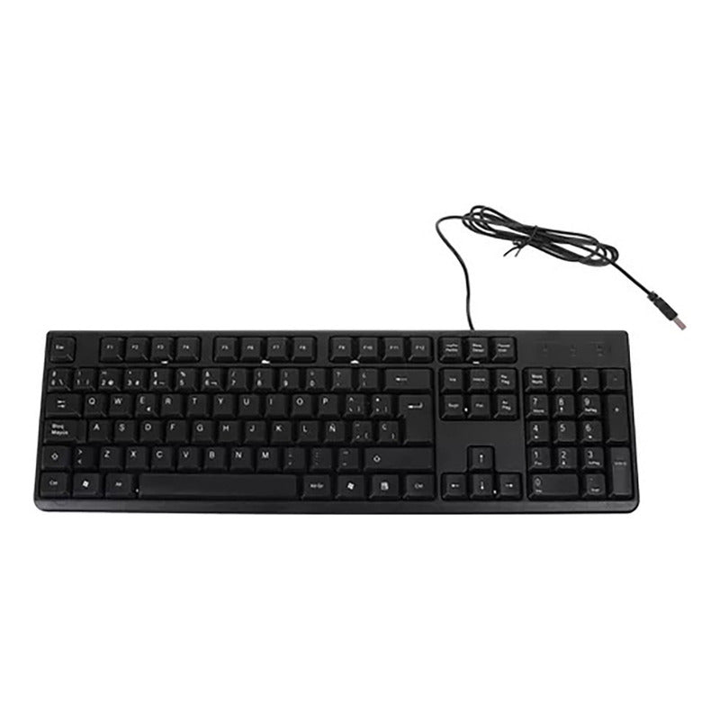 Kit Cableado Combo Teclado Y Mouse Alámbrico Negro