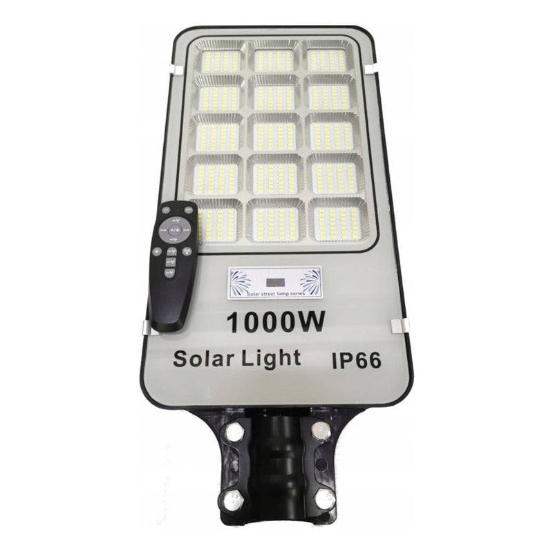 Foco Solar 1000watt Alumbrado Exterior Poste 420led Potencia Negro Fría