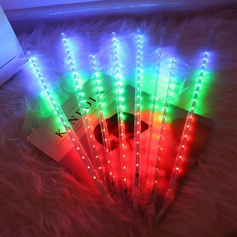 Luces Tubo Solar Led Guirnalda Lluvia De Meteoritos Exterior Multicolor