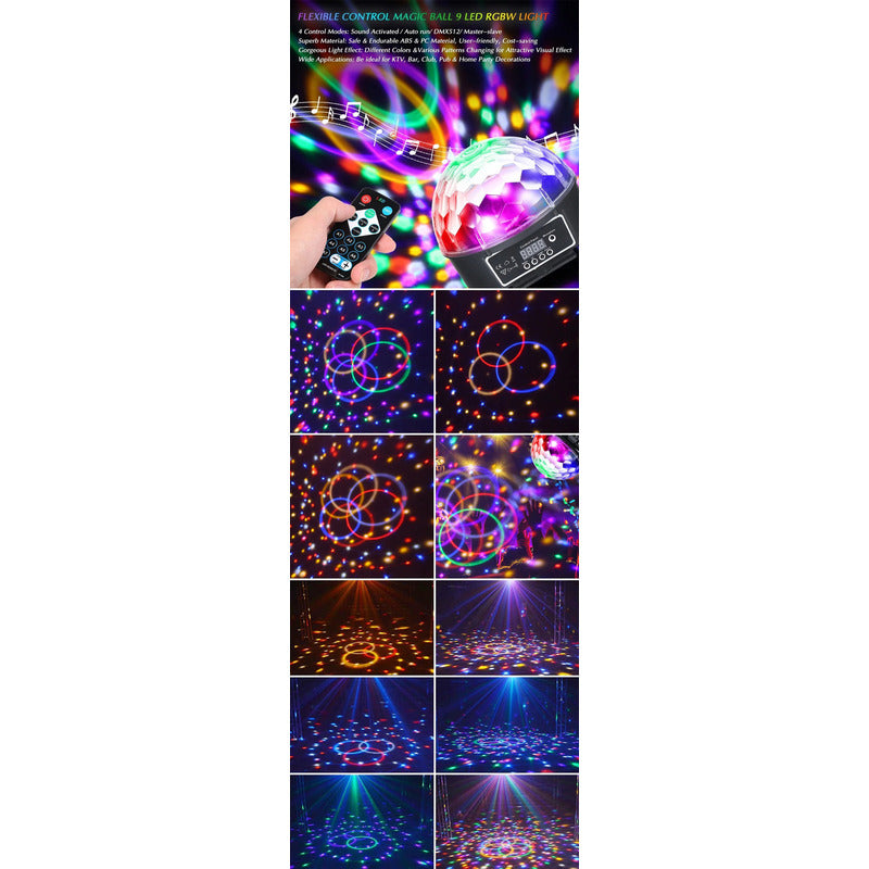 Parlante Bluetooth Proyector Bola Disco Luces Led Fiesta Negro