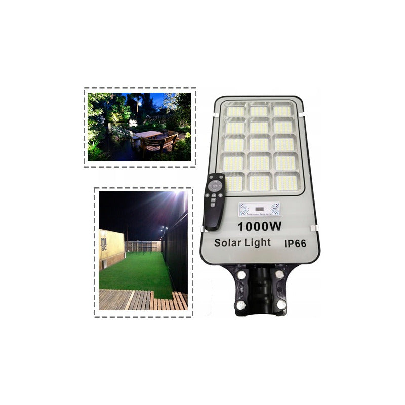 Pack X2 Foco Poste Solar 800watt Alumbrado Exterior  420 Led Negro Blanco