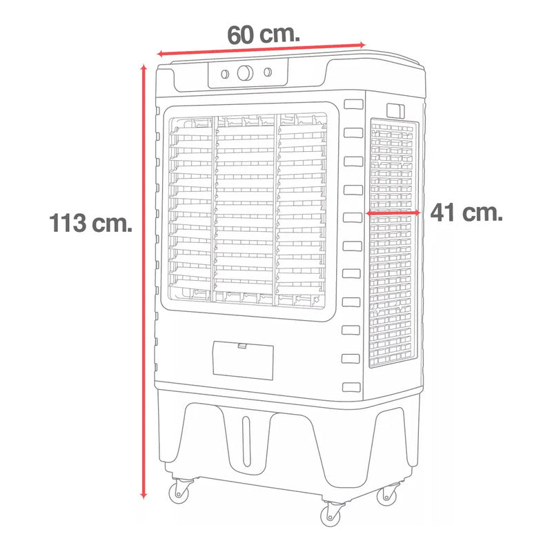 Enfriador De Aire 60l Evaporador Climatizador Industrial Blanco