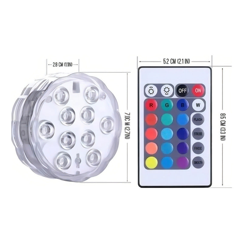 Pack X 4 Luz Led Sumergible Piscina Jacuzzi Decoraciones